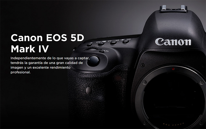 Inscripción en presentación de Canon EOS 5D Mark IV